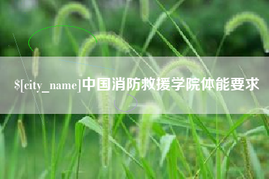 渑池中国消防救援学院体能要求