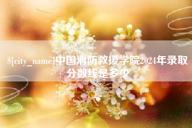 渑池中国消防救援学院2024年录取分数线是多少