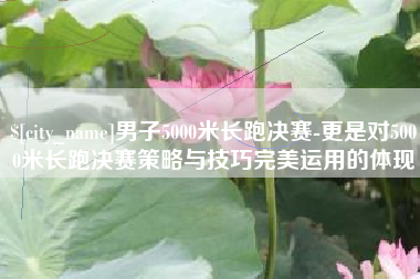渑池男子5000米长跑决赛-更是对5000米长跑决赛策略与技巧完美运用的体现