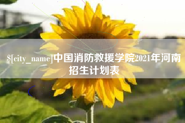渑池中国消防救援学院2021年河南招生计划表