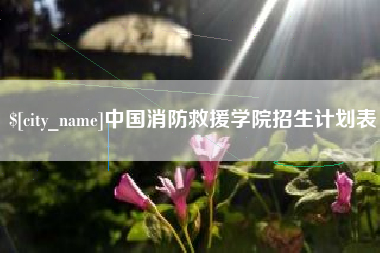 渑池中国消防救援学院招生计划表